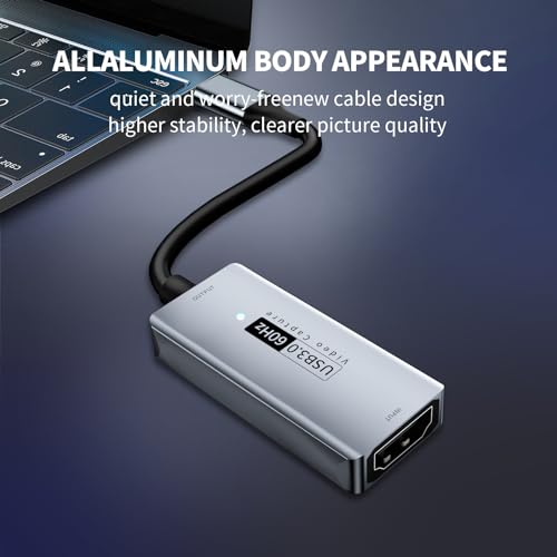 Newhope 4K HDMI to USB C Video Capture Card, 1080P 60fps