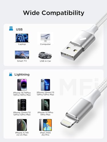 Aioneus 2M MFi Certified Lightning iPhone Charger Cable