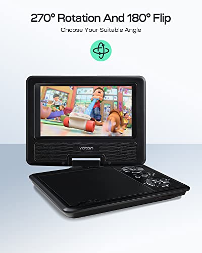 YOTON 24cm Portable DVD Player with 19cm HD Swivel Screen