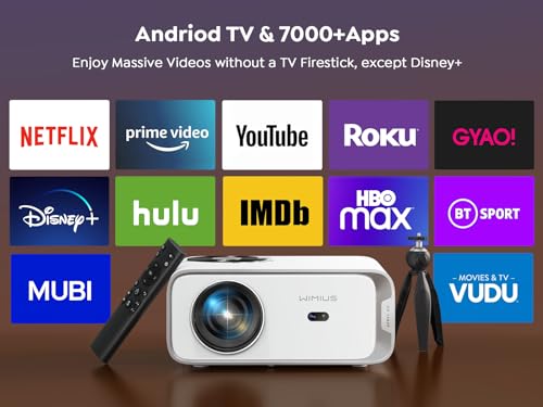 WiMiUS 25000 Lumen 1080P 4K Android TV Projector