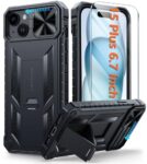 FNTCASE Rugged Shockproof Case with Kickstand for iPhone 15 Plus