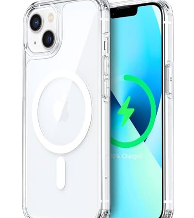 ORNARTO Magnetic Case for iPhone 13, Clear, 15.5 cm