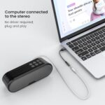 MOSWAG USB to 3.5mm Audio Jack Adapter, 20cm