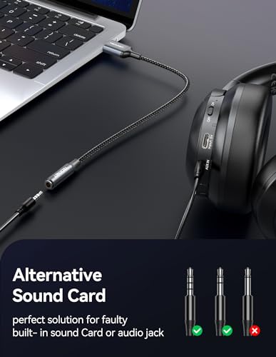 TECKNET USB to 3.5mm Audio Adapter for PC/PS5/PS4/Switch