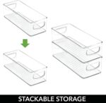 BIWHALE Fridge Organiser Set of 4, Stackable Bins - Clear