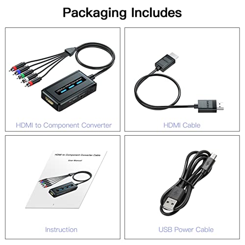 PARUIEN 1080P HDMI to Component Converter with Scaling