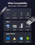 TECKNET USB to 3.5mm Audio Adapter for PC/PS5/PS4/Switch
