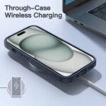 JETech Matte Case for iPhone 15 6.1cm, Storm Blue