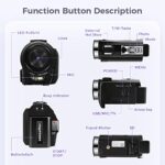 Sunscien Full HD 1080P Vlogging Camera, 3.0" LCD, Remote
