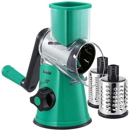Rotary Cheese & Veggie Slicer with 3 Drum Blades
