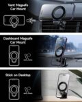 NIUYANE Mag-safe Car Mount, Magnetic Dash & Vent Mount