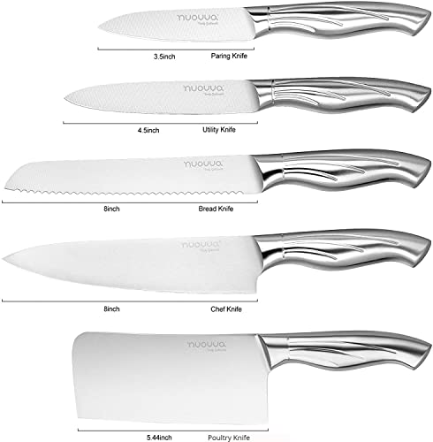 nuovva Kitchen Knife Set with 360° Rotating Stand