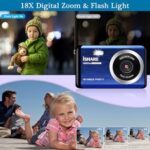 Digital Camera 1080P 18X Zoom 30MP Rechargeable (Blue)