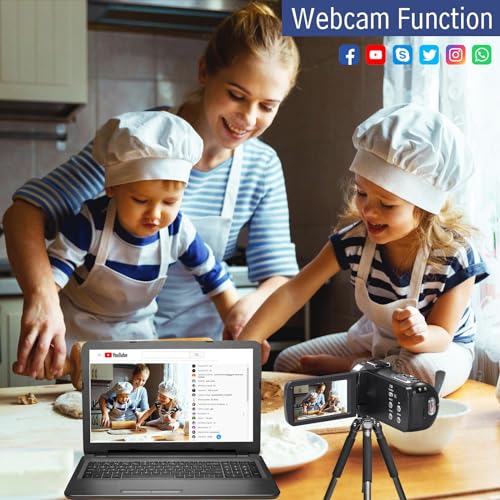 4K 48MP Video Camera with IR Night Vision, 18X Zoom, 32GB SD