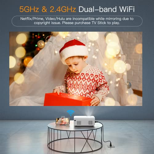 5G WiFi Bluetooth 1080P Projector, 4K, 16000L, Keystone