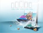 WOLFANG 4K 24MP WiFi Action Camera, 40m Waterproof, EIS