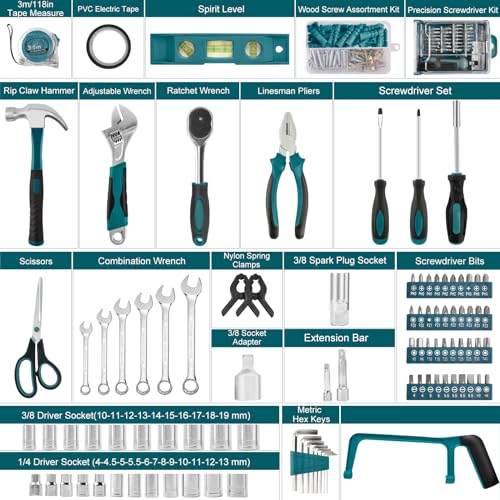Sundpey 257PC Home Tool Kit - Portable DIY Repair Set
