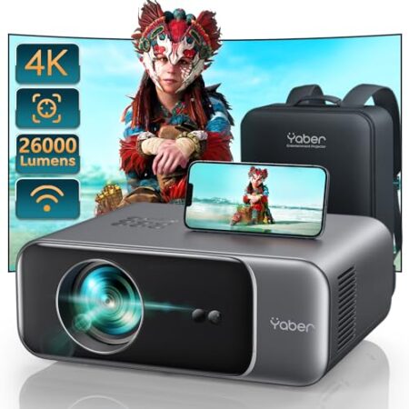 4K 26000 lm FHD 1080P Portable WiFi6 Bluetooth Projector