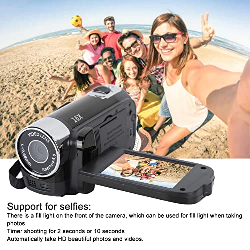 1080P 16MP Handheld Video Camera, 2.7in Screen, 16x Zoom