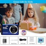 Digital Camera 1080P 18X Zoom 30MP Rechargeable (Blue)