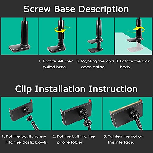 Gooseneck Tablet & Phone Holder, Adjustable, 10-28 cm (Black)