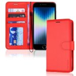 TECHGEAR iPhone SE/8/7/6 Leather Wallet Case - Red