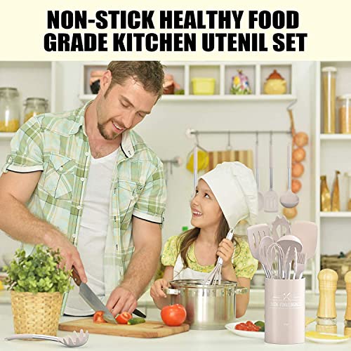 Umite Chef 15pcs Silicone Kitchen Utensil Set (Khaki)