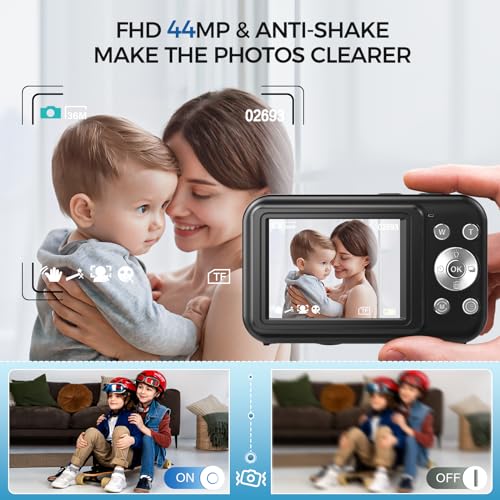 Bofypoo 44MP FHD 1080P Vlogging Camera, 16X Zoom, 2.4”