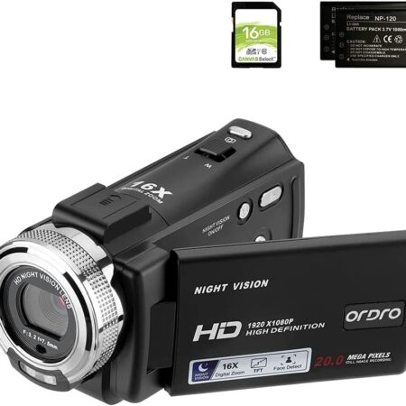 ORDRO V12 Full HD 1080P Camcorder with Night Vision