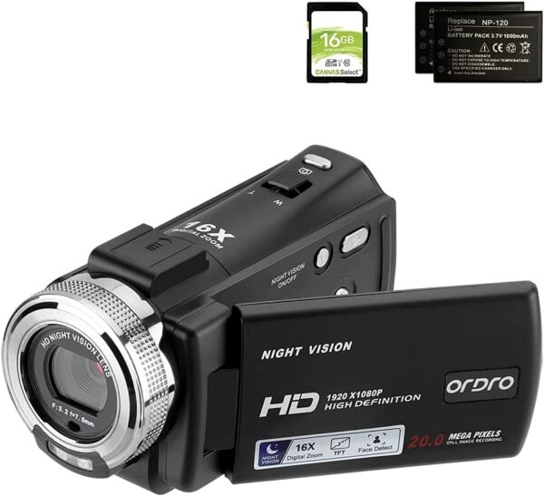 ORDRO V12 Full HD 1080P Camcorder with Night Vision