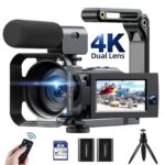 4K 56MP Dual Lens Camcorder WiFi IR Night Vision 16X Zoom