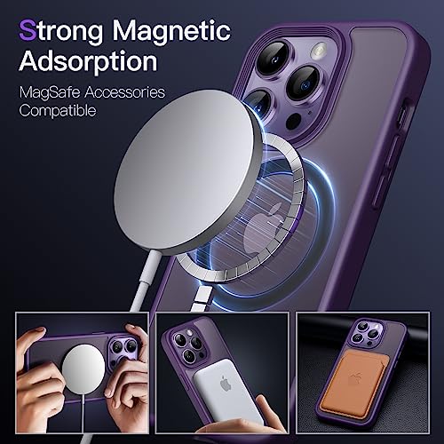JETech Magnetic Case for iPhone 14 Pro Max, Deep Purple