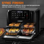 LLIVEKIT 12L Dual Air Fryer Oven, 5.5L Dual Cooking, Black