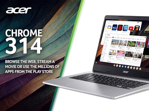 Acer Chromebook 314, 4GB RAM, 64GB eMMC, 35.6cm HD, Silver