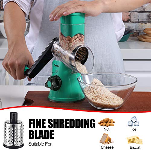 Rotary Cheese & Veggie Slicer with 3 Drum Blades