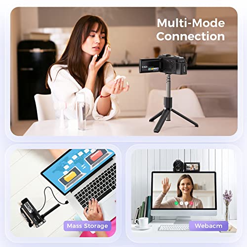 Sunscien Full HD 1080P Vlogging Camera, 3.0" LCD, Remote