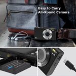 Digital Camera, 48MP 2.7K HD, 2.8" Screen, 16X Zoom, Black