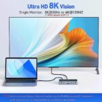 USB C Dock 15-in-1 Dual Monitor 8K/4K 100W PD Ethernet Dell HP