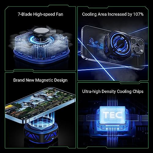 Black Shark Magnetic RGB Phone Cooler, Portable (Black)
