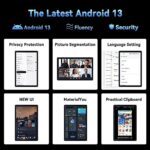 XCX 25.4cm Tablet Android 13, 8GB RAM 128GB ROM, Black