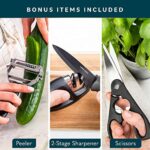 Home Hero 17-Piece Stainless Steel Knife Set (Black)
