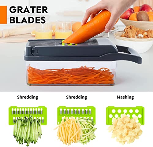 DUMAO 12-in-1 Vegetable Chopper & Mandoline Slicer