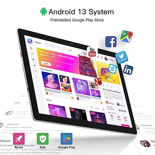 HiGrace 10" Android 13 Tablet, 6GB+64GB, 5000mAh, Silver