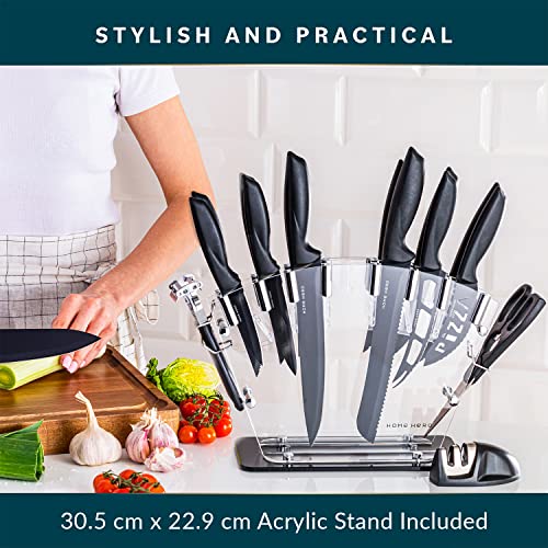 Home Hero 17-Piece Stainless Steel Knife Set (Black)
