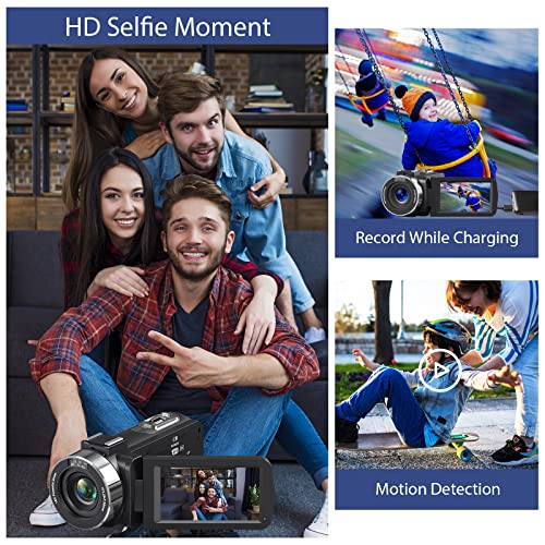4K 48MP Video Camera with IR Night Vision, 18X Zoom, 32GB SD