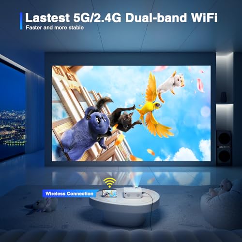 XuanPad Mini WiFi Bluetooth Projector, 1080P HD Portable
