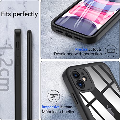 OWKEY iPhone 11 Case 15.5cm, 360° Full Body Protection (Black)