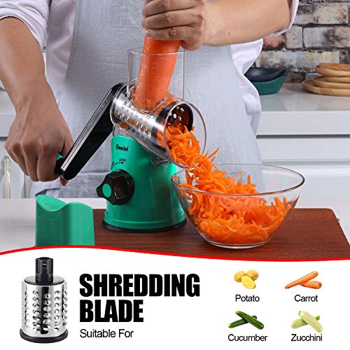 Rotary Cheese & Veggie Slicer with 3 Drum Blades