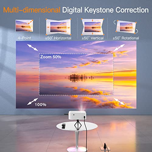 4K 5G WiFi Bluetooth Projector 18000L, VISSPL 1080P