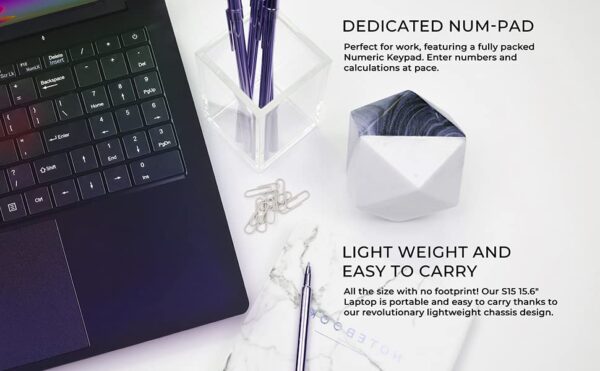 15.6" S15 N2 FHD Win 11 Pro Slim Laptop - Intel N4020, 4GB RAM, 128GB Storage